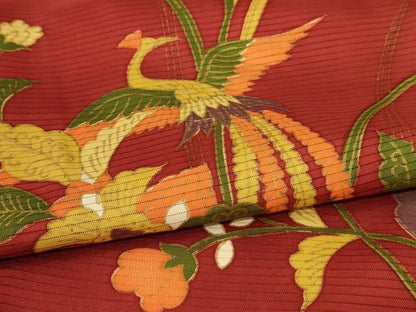 平和屋着物＊夏物　訪問着　絽　花鳥文　正絹　逸品　AABL2738jd