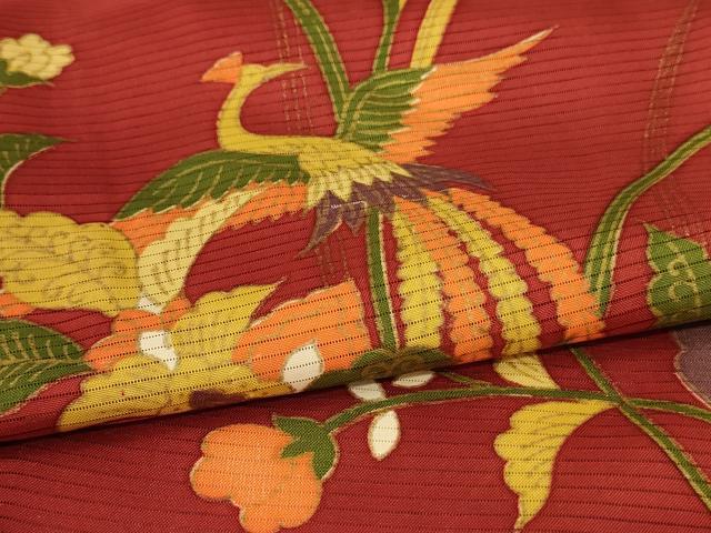 平和屋着物＊夏物　訪問着　絽　花鳥文　正絹　逸品　AABL2738jd