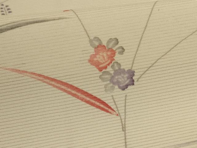 平和屋着物＊夏物　小紋　絽　枝花文　正絹　逸品　AABL2742jd