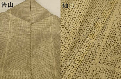 平和屋着物＊夏物　結城紬　夏結城　100亀甲　麻の葉間道　証紙付き　正絹　逸品　AABL2743jd
