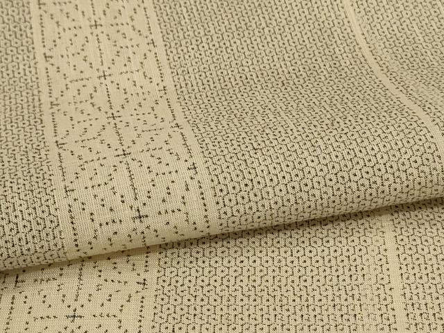平和屋着物＊夏物　結城紬　夏結城　100亀甲　麻の葉間道　証紙付き　正絹　逸品　AABL2743jd