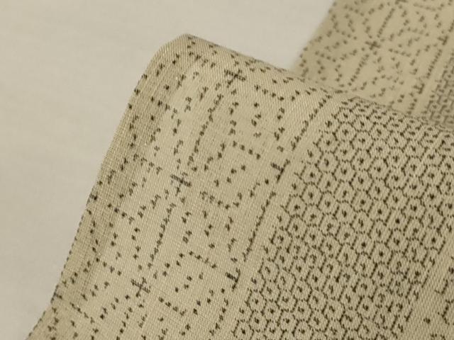 平和屋着物＊夏物　結城紬　夏結城　100亀甲　麻の葉間道　証紙付き　正絹　逸品　AABL2743jd