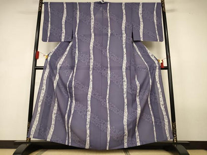 平和屋着物＊夏物　小紋　絽　花間道　正絹　逸品　AABL2744jd