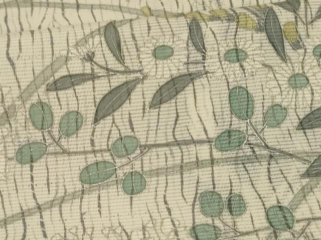 平和屋着物＊夏物　訪問着　絽　草花文　銀彩　正絹　逸品　AABL2746jd