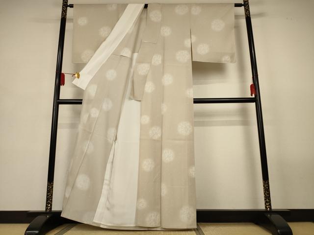平和屋着物＊夏物　小紋　絽　花丸文　反端付き　正絹　逸品　AABL2755jd