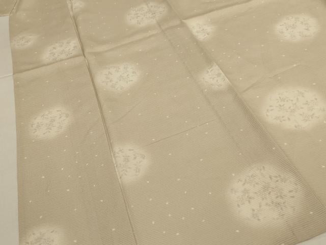 平和屋着物＊夏物　小紋　絽　花丸文　反端付き　正絹　逸品　AABL2755jd