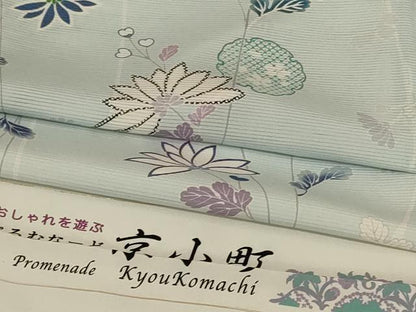 平和屋着物＊夏物　小紋　絽　京小町　雪輪花文　反端付き　正絹　逸品　AABL2759jd
