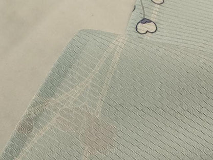 平和屋着物＊夏物　小紋　絽　京小町　雪輪花文　反端付き　正絹　逸品　AABL2759jd