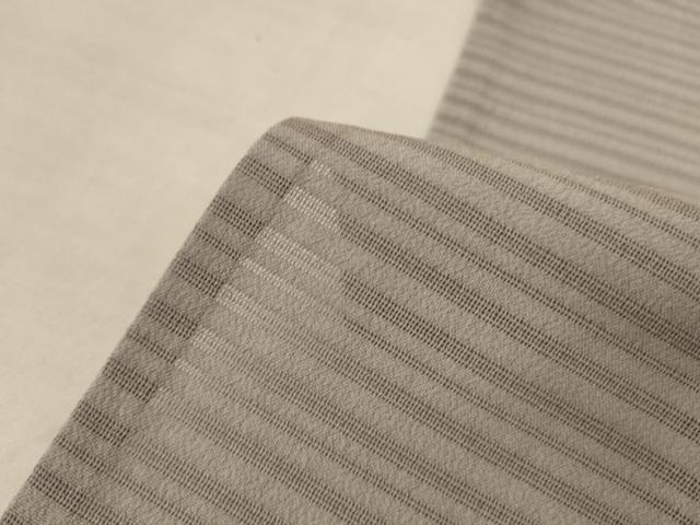 平和屋着物＊夏物　色無地　絽縮緬　茶鼠色　正絹　逸品　AABL2767jd