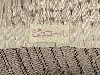 平和屋着物＊夏物　色無地　絽縮緬　茶鼠色　正絹　逸品　AABL2767jd