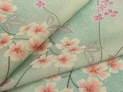 平和屋着物＊夏物　小紋　絽　枝花文　暈し染め　やまと誂製　正絹　逸品　AABL2769jd