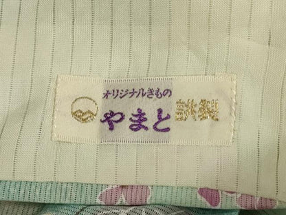平和屋着物＊夏物　小紋　絽　枝花文　暈し染め　やまと誂製　正絹　逸品　AABL2769jd