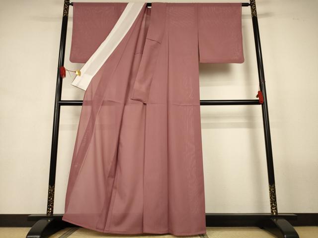 平和屋着物＊夏物　色無地　絽　蘇芳香色　洗える着物　AABL2776jd