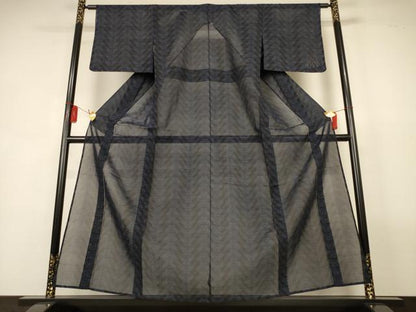平和屋着物＊夏物　本場大島紬　夏大島　100亀甲　蝶　正絹　逸品　AABL2778jd