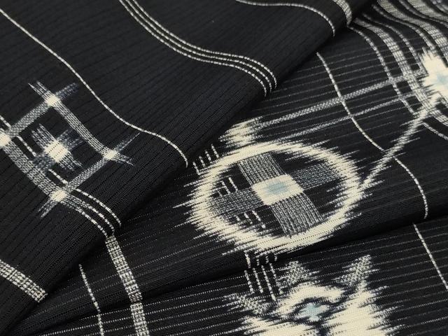 平和屋着物＊夏物　小紋　絽　幾何学文様　正絹　逸品　AABL2780jd