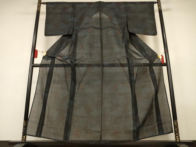 平和屋着物＊夏物　本場大島紬　夏大島　扇面花文　正絹　逸品　未使用　AABL2783jd