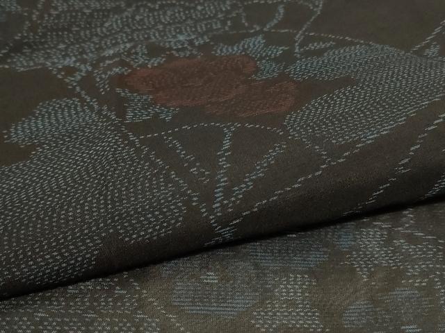 平和屋着物＊夏物　本場大島紬　夏大島　扇面花文　正絹　逸品　未使用　AABL2783jd
