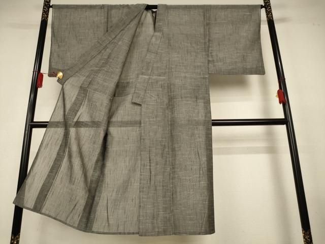 平和屋着物＊夏物　男性　紗紬　霞文　正絹　逸品　AABL2784jd