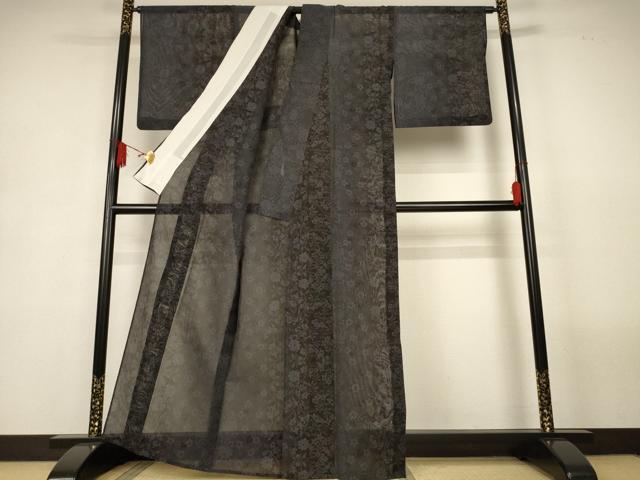 平和屋着物＊夏物　本場大島紬　夏大島　花蝶文　正絹　逸品　AABL2786jd