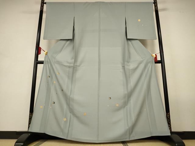 平和屋着物＊夏物　訪問着　紗綾形紋紗　竹屋町刺繍　抽象文　金彩　正絹　逸品　AABL2789jd
