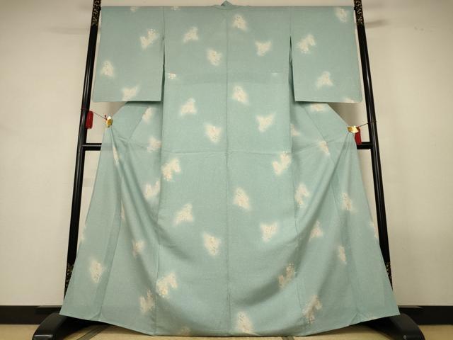 平和屋着物＊夏物　小紋　絽　草花文　暈し染め　正絹　逸品　AABL2791jd