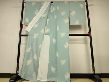 平和屋着物＊夏物　小紋　絽　草花文　暈し染め　正絹　逸品　AABL2791jd