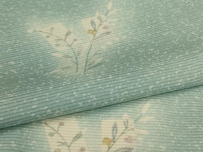 平和屋着物＊夏物　小紋　絽　草花文　暈し染め　正絹　逸品　AABL2791jd
