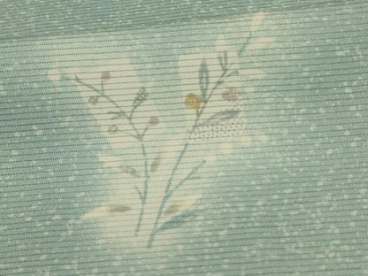 平和屋着物＊夏物　小紋　絽　草花文　暈し染め　正絹　逸品　AABL2791jd