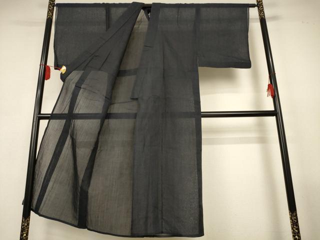 平和屋着物＊夏物　男性　本場小千谷ちぢみ　色無地　褐返色　麻　逸品　AABL2794jd