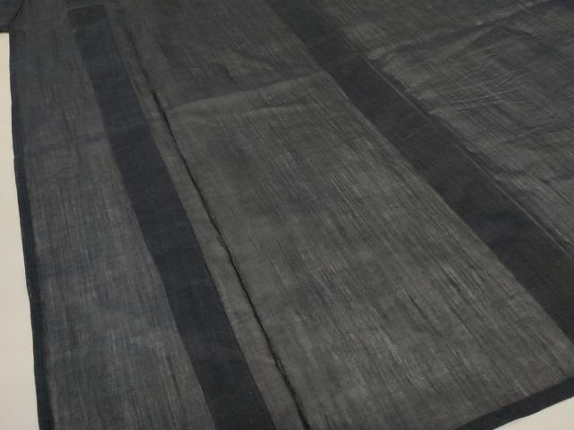 平和屋着物＊夏物　男性　本場小千谷ちぢみ　色無地　褐返色　麻　逸品　AABL2794jd