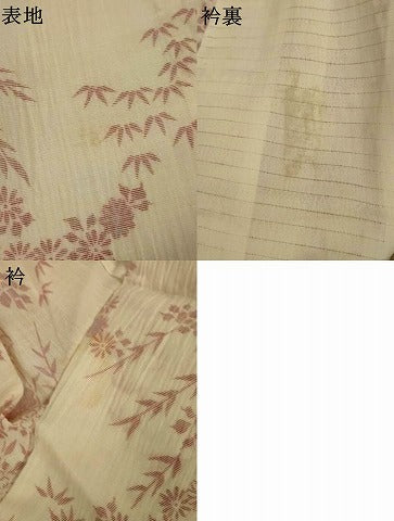 平和屋着物＊夏物　小紋　紗　草花文　洗える着物　AABL2796jd