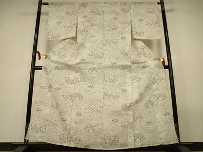 平和屋着物＊夏物　本場小千谷ちぢみ　風景文　麻　逸品　AABL2799jd
