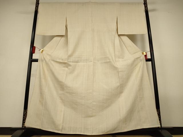 平和屋着物＊夏物　生紬　紗　鳥の子色　正絹　逸品　AABL2800jd