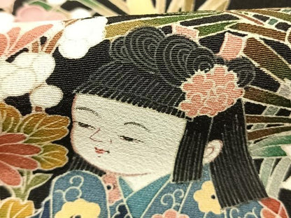 平和屋着物●豪華黒留袖　作家物　人物花文　金彩　正絹　逸品　AABL2801fy