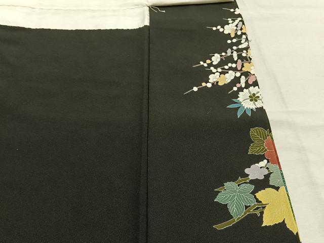 平和屋着物●豪華黒留袖　作家物　人物花文　金彩　正絹　逸品　AABL2801fy