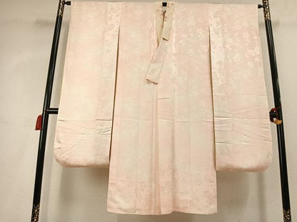 平和屋着物●振袖用長襦袢　袷　花蝶地紋　暈し染め　半衿刺繍　正絹　逸品　AABL2803fy