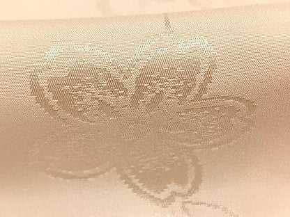 平和屋着物●振袖用長襦袢　袷　花蝶地紋　暈し染め　半衿刺繍　正絹　逸品　AABL2803fy