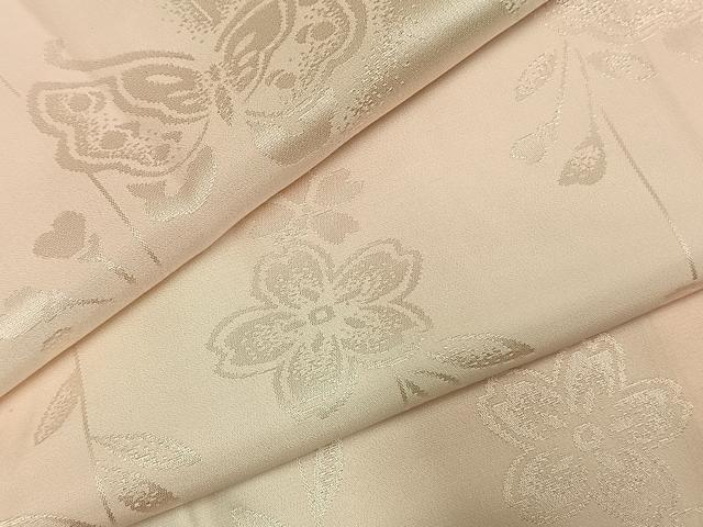 平和屋着物●振袖用長襦袢　袷　花蝶地紋　暈し染め　半衿刺繍　正絹　逸品　AABL2803fy