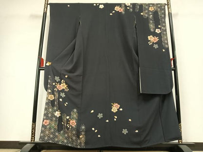 平和屋着物●豪華振袖　舞桜文　金彩　正絹　逸品　AABL2804fy