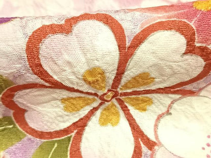 平和屋着物●豪華振袖　絞り　舞花文　暈し染め　金彩　正絹　逸品　AABL2807fy