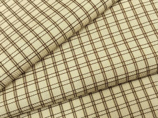 平和屋着物●上質な小紋　カシミアシルク　格子　証紙付き　正絹　逸品　未使用　AABL2808fy