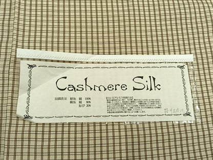 平和屋着物●上質な小紋　カシミアシルク　格子　証紙付き　正絹　逸品　未使用　AABL2808fy