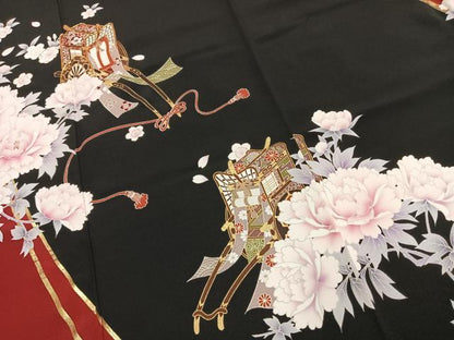 平和屋着物●豪華振袖　駒刺繍　御所車花文　金彩　京都きもの友禅扱い　逸品　AABL2809fy