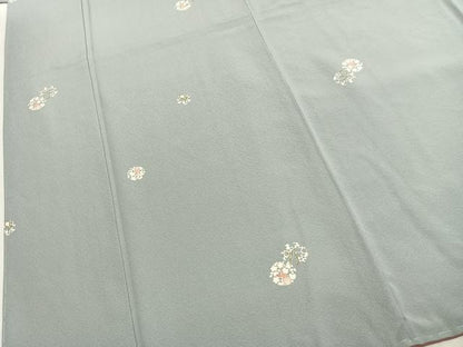 平和屋着物●上質な小紋　兎花文　ロング丈　正絹　逸品　未使用　AABL2811fy