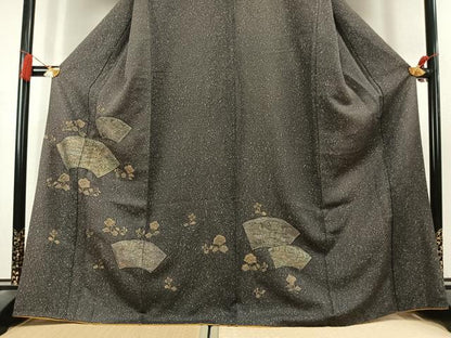 平和屋着物●訪問着　中国三大刺繍　スワトウ刺繍　汕頭刺繍　総刺繍　地紙花文　金糸　金彩　正絹　逸品　AABL2814fy