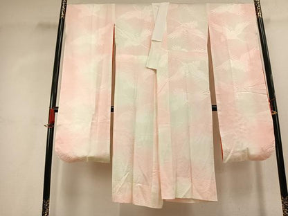 平和屋着物●振袖用長襦袢　無双仕立て　飛鳥地紋　暈し染め　正絹　逸品　AABL2817fy