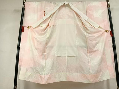 平和屋着物●振袖用長襦袢　無双仕立て　飛鳥地紋　暈し染め　正絹　逸品　AABL2817fy