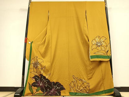 平和屋着物●豪華振袖　草花文　銀彩　正絹　逸品　AABL2818fy