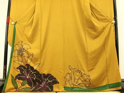 平和屋着物●豪華振袖　草花文　銀彩　正絹　逸品　AABL2818fy