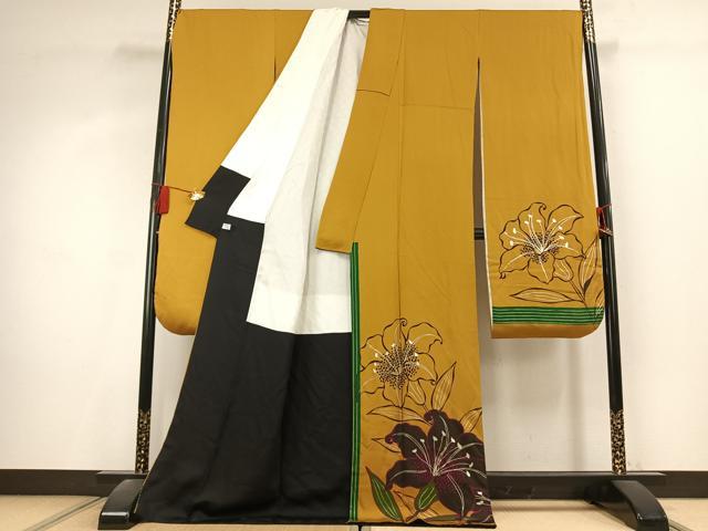 平和屋着物●豪華振袖　草花文　銀彩　正絹　逸品　AABL2818fy